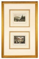 Two Engravings Framed as One, Thomas Allom.