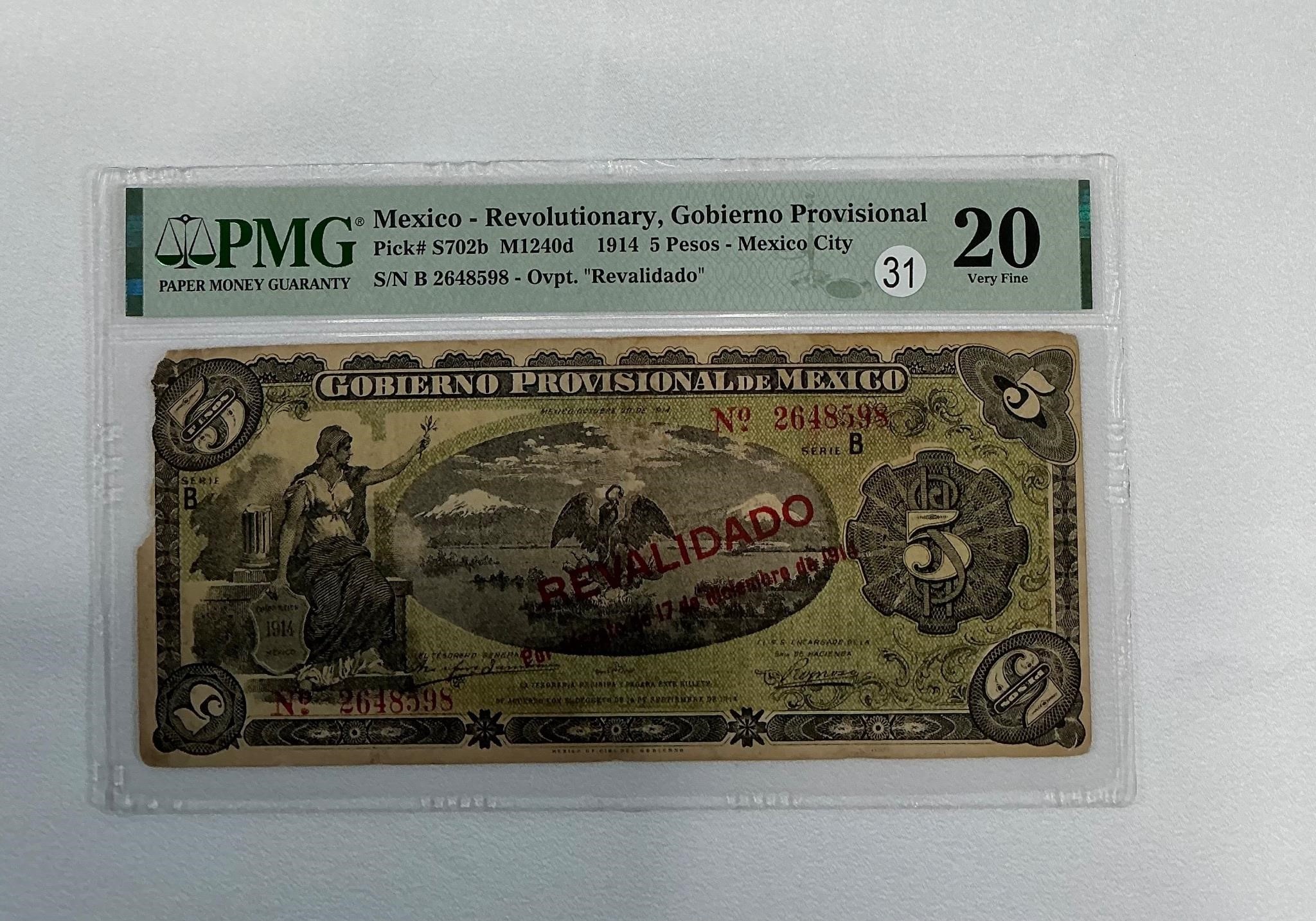 Graded $5 Pesos Mexico City Note