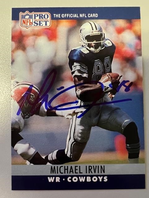 Cowboys Michael Irvin Signed Card with COA