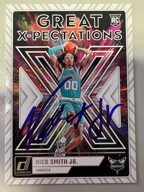 Hornets Nick Smith Jr. Signed Card with COA