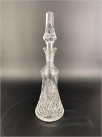 Tall Clear Cut Crystal Glass Decanter