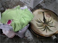 Vintage baby clothes and hat  box