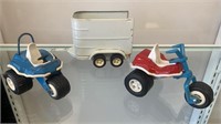 Vintage 1970's Tonka Trikes & Horse Trailer