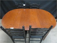 MAHOGANY DINING ROOM TABLE & SET 4 DINERS