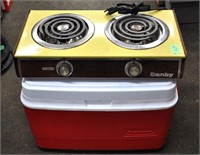 2-burner stove, cooler, etc. - info