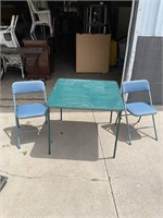 Card table and two unmatched chairs****