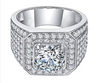 925S 5.0ct Mens Moissanite Diamond Ring