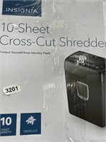 INSIGNIA 10 SHEET CROSS CUT SHREDDER RETAIL $150