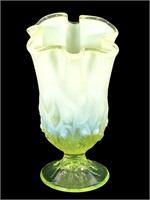 Fenton Vaseline Lily of the Valley Vase