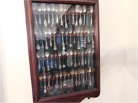 Large Variety Collector Spoons w/Display Case