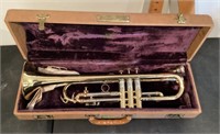 Vintage trumpet in case