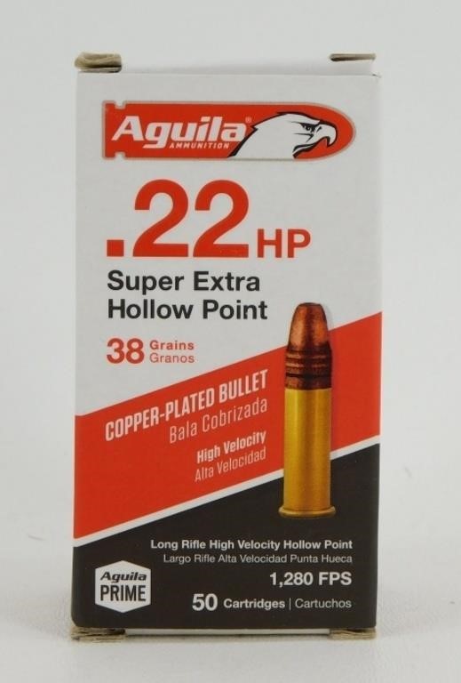 * 50 Rounds Aguila Ammunition .22, 38 gr