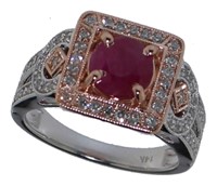 14k Gold 2.00 ct Round Ruby & Diamond Ring