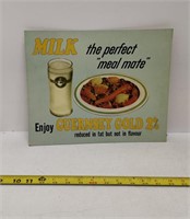 cardboard sign quernsey gold milk standee