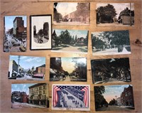 12 x Antique STREET SCENES Postcards c. 1910