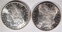 1882-S & 1885-O MORGAN DOLLARS CH BU