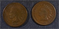 INDIAN CENTS; 1868 VG & 1864-L GOOD/VG