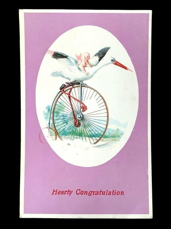 Vtg "Hearty Congratulations" Postcard, Indiana