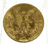 1946 Mexican 50 Pesos Fine Gold Coin