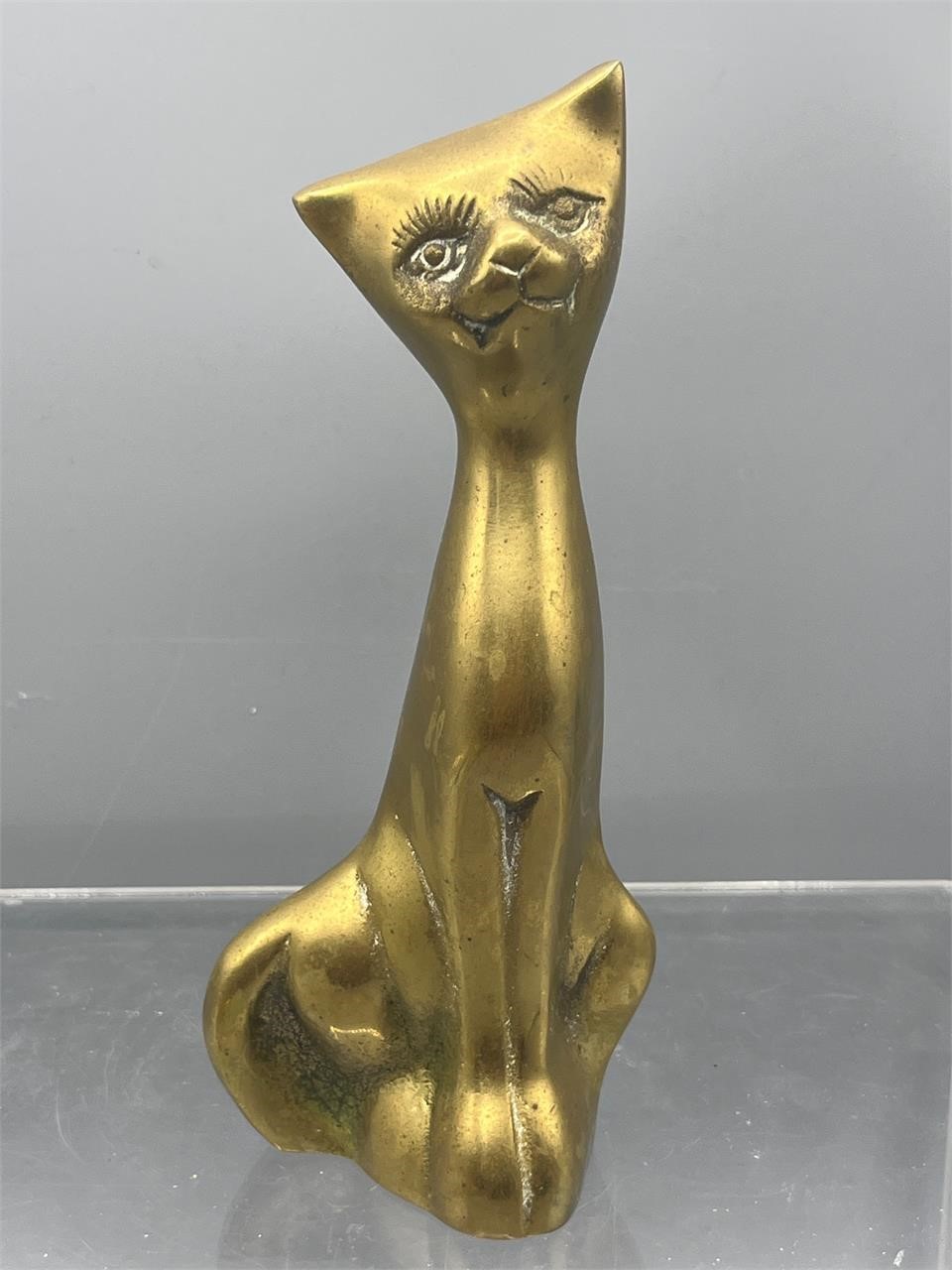 Vintage Brass cat statue