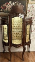 Antique Baroque Serpentine Front Display Cabinet