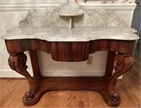 Italian Marble Top Console Table