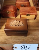 (4) Wood Boxes, One is Musical