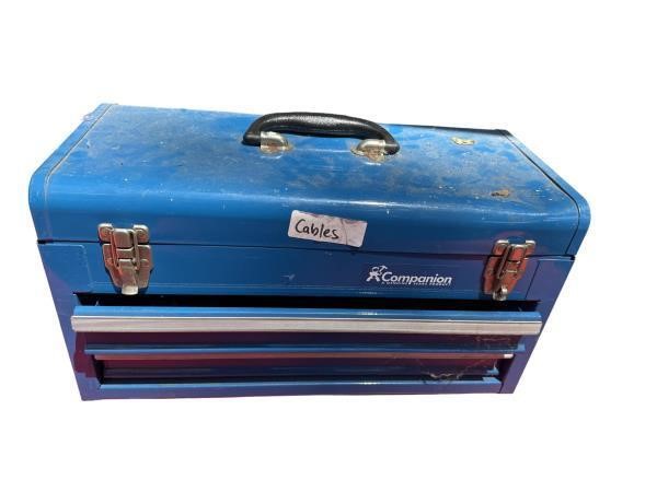 Westward Toolbox with Tools - Blue Metal Box with