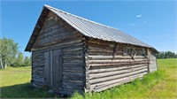 16'X22' LOG BUILDING, TIN ROOF, 8X16 LEAN-TO