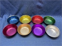 (8) Vtg Sunburst aluminum bowls