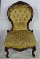 Antique Ornate Carved Wood Parlor Chair