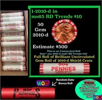 THIS AUCTION ONLY! BU Shotgun Lincoln 1c roll, 201