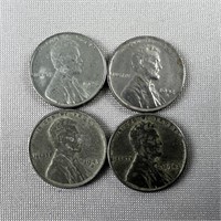 (4) Steel Lincoln Cents- (2) 1943, 1943-D, 1943-S