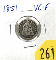 1851 Seated Liberty dime