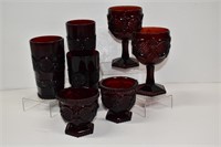 Avon Red Ruby Goblets and Tumblers