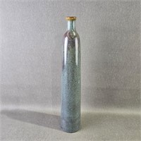 Tall Glazed Pottery Bottle Vase