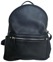 Black Faux Leather Backpack Bag