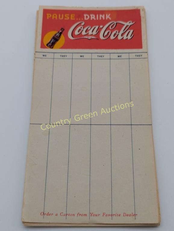 Coca-Cola Bridge Score Cards