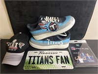 TEN Titans Custom Painted Shoes, Flag, Plate