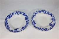 Vintage Flow Blue Grindley Olympia Bowls - Pair
