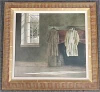 Framed Andrew Wyeth litho interior scene-