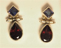 $100. S/Silver Amethyst & Garnet Earrings