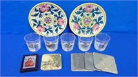 Lot Of Horsey Glasses, Coasters, Plates & More