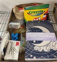 TRAY OF CRAFTS, OFFICE SUPPLIES