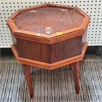 Handmade Wood Sewing Box w/ Glass Knob
