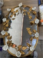 Wall Mirror with Decorative Gold Frame with