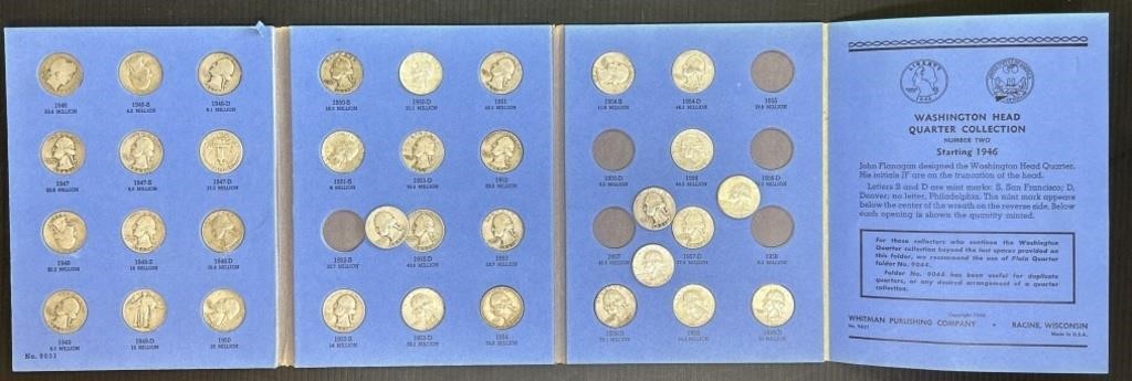 Washington Quarter Book Silver Dates US Coins