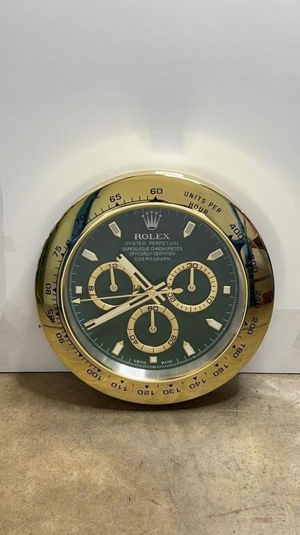 GOLD ROLEX DAYTONA WALL CLOCK 34CM