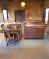 6PCE FRENCH OAK ART DECO DINING ROOM SUITE