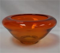 Amberina Rolled Edge Art Glass 7.25" Dia Bowl